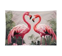 HETVBNS Flamingo Birds on Background Tapestry Wall Hanging - 60"x90" Aesthetic Tapestries Soft Polyester Wall Art Decor Large Tapestry for Bedroom Living Room Dorm Backdrop, Hanging Kit Included