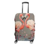 HETVBNS Flamingos And Flowers Luggage Cover, Elastic Luggage Protector Fits 19-32in Suitcases, Washable & Anti-Scratch Suitcase Cover for Men Women, style, M, Classic