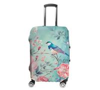 HETVBNS Flower And Bird Style Luggage Cover, Elastic Luggage Protector Fits 19-32in Suitcases, Washable & Anti-Scratch Suitcase Cover for Men Women, style, Small, Classic