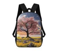 HETVBNS Flower And Tree Backpack for Women Men, Durable 600D Polyester Bookbag with Large Capacity, Lightweight 17 Inch Laptop Backpack Minimalism Casual Daypack for Work, Travel
