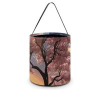 HETVBNS Flower And Tree Candy Bag Halloween Trick Or Treat Bucket 7.9x8.3in, Reusable Gift Bags for Party Holiday Wedding