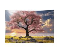 HETVBNS Flower And Tree Tapestry Wall Hanging - 40"x60" Aesthetic Tapestries Soft Polyester Wall Art Decor Large Tapestry for Bedroom Living Room Dorm Backdrop, Hanging Kit Included