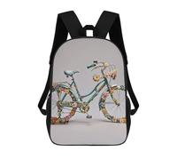 HETVBNS Flower Bicycle Backpack for Women Men, Durable 600D Polyester Bookbag with Large Capacity, Lightweight 17 Inch Laptop Backpack Minimalism Casual Daypack for Work, Travel