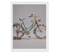 HETVBNS Flower Bicycle Diamond Painting Kits for Adults, Full Round Drill DIY Diamond Art for Beginners, 5D Gem Art and Crafts for Home Wall Decor 12"x16"