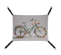 HETVBNS Flower Bicycle Pet Hammock for Cats & Dogs, Soft Breathable Canvas Hanging Hammock with Adjustable Straps, Comfortable & Durable Hanging Bed for Small to Medium Pets