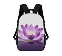 HETVBNS Flower Purple Backpack for Women Men, Durable 600D Polyester Bookbag with Large Capacity, Lightweight 17 Inch Laptop Backpack Minimalism Casual Daypack for Work, Travel