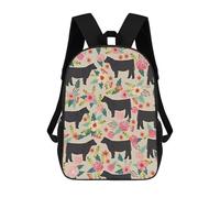HETVBNS Flower Show Steer Cows Cattle Backpack for Women Men, Durable 600D Polyester Bookbag with Large Capacity, Lightweight 17 Inch Laptop Backpack Minimalism Casual Daypack for Work, Travel