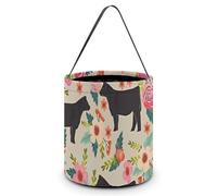 HETVBNS Flower Show Steer Cows Cattle Candy Bag Halloween Trick Or Treat Bucket 7.9x8.3in, Reusable Gift Bags for Party Holiday Wedding