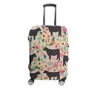 HETVBNS Flower Show Steer Cows Cattle Luggage Cover, Elastic Luggage Protector Fits 19-32in Suitcases, Washable & Anti-Scratch Suitcase Cover for Men Women, style, M, Classic