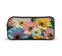 HETVBNS Flowers As Background Pencil Case Large Capacity Zipper Pouch, Durable Pencil Box Organizer, Portable Small Cosmetic Bag for Office, Travel