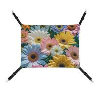 HETVBNS Flowers As Background Pet Hammock for Cats & Dogs, Soft Breathable Canvas Hanging Hammock with Adjustable Straps, Comfortable & Durable Hanging Bed for Small to Medium Pets