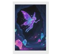 HETVBNS Fluorescent Fairy Diamond Painting Kits for Adults, Full Round Drill DIY Diamond Art for Beginners, 5D Gem Art and Crafts for Home Wall Decor 8"x12"