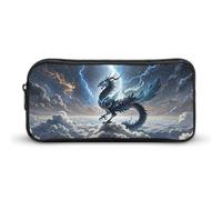 HETVBNS Flying Dragon Pencil Case Large Capacity Zipper Pouch, Durable Pencil Box Organizer, Portable Small Cosmetic Bag for Office, Travel