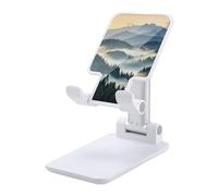 HETVBNS Foggy Mountains Forest Phone Stand for Desk - Adjustable & Foldable Tablet Stand Portable Cell Phone Stand Holder Compatible with 4-13" Smartphones, Tablets