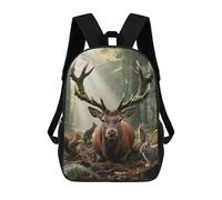 HETVBNS Forest Wildlife Backpack for Women Men, Durable 600D Polyester Bookbag with Large Capacity, Lightweight 17 Inch Laptop Backpack Minimalism Casual Daypack for Work, Travel