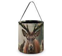 HETVBNS Forest Wildlife Candy Bag Halloween Trick Or Treat Bucket 7.9x8.3in, Reusable Gift Bags for Party Holiday Wedding