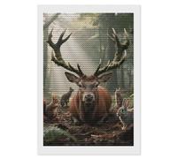 HETVBNS Forest Wildlife Diamond Painting Kits for Adults, Full Round Drill DIY Diamond Art for Beginners, 5D Gem Art and Crafts for Home Wall Decor 8"x12"