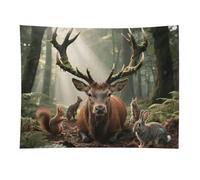HETVBNS Forest Wildlife Tapestry Wall Hanging - 30"x40" Aesthetic Tapestries Soft Polyester Wall Art Decor Large Tapestry for Bedroom Living Room Dorm Backdrop, Hanging Kit Included