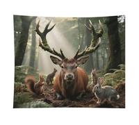 HETVBNS Forest Wildlife Tapestry Wall Hanging - 50"x60" Aesthetic Tapestries Soft Polyester Wall Art Decor Large Tapestry for Bedroom Living Room Dorm Backdrop, Hanging Kit Included
