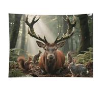 HETVBNS Forest Wildlife Tapestry Wall Hanging - 60"x80" Aesthetic Tapestries Soft Polyester Wall Art Decor Large Tapestry for Bedroom Living Room Dorm Backdrop, Hanging Kit Included