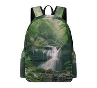 HETVBNS Forests with Waterfalls Trees Backpack for Men Women, Durable Oxford Cloth Laptop Backpack, Lightweight Minimalism Bookbag for Work, Travel