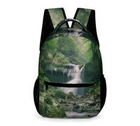 HETVBNS Forests with Waterfalls Trees Backpack for Men Women, Durable Small Backpack Casual Lightweight Daypack for Travel Bag
