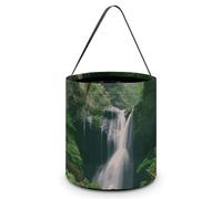 HETVBNS Forests with Waterfalls Trees Candy Bag Halloween Trick Or Treat Bucket 7.9x8.3in, Reusable Gift Bags for Party Holiday Wedding