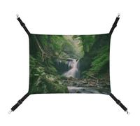 HETVBNS Forests with Waterfalls Trees Pet Hammock for Cats & Dogs, Soft Breathable Canvas Hanging Hammock with Adjustable Straps, Comfortable & Durable Hanging Bed for Small to Medium Pets