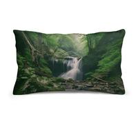HETVBNS Forests with Waterfalls Trees Throw Pillow Cover, Soft Rectangular Pillow Case with Zipper, Decorative Cushion Case for Bed, Sofa, Car, 8"x12"