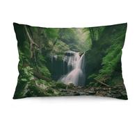 HETVBNS Forests with Waterfalls Trees Throw Pillow Cover, Soft Rectangular Pillow Case with Zipper, Decorative Cushion Case for Bed, Sofa, Car, 12 "x20
