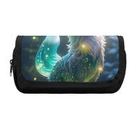 HETVBNS Fox Pencil Case Extra Large, Double Layer Pencil Pouch with Zipper, Portable Cosmetic Bags for Travel, Office Stationery Organizer for Women Men