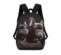 HETVBNS French Bulldog Backpack for Women Men, Durable 600D Polyester Bookbag with Large Capacity, Lightweight 17 Inch Laptop Backpack Minimalism Casual Daypack for Work, Travel