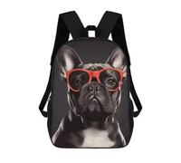 HETVBNS French Bulldog Backpack for Women Men, Durable 600D Polyester Bookbag with Large Capacity, Lightweight 17 Inch Laptop Backpack Minimalism Casual Daypack for Work, Travel