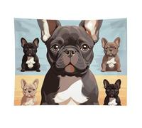 HETVBNS French Bulldog Dog Cute Tapestry Wall Hanging - 30"x40" Aesthetic Tapestries Soft Polyester Wall Art Decor Large Tapestry for Bedroom Living Room Dorm Backdrop, Hanging Kit Included