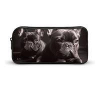 HETVBNS French Bulldog Pencil Case Large Capacity Zipper Pouch, Durable Pencil Box Organizer, Portable Small Cosmetic Bag for Office, Travel
