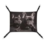 HETVBNS French Bulldog Pet Hammock for Cats & Dogs, Soft Breathable Canvas Hanging Hammock with Adjustable Straps, Comfortable & Durable Hanging Bed for Small to Medium Pets