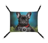 HETVBNS French Bulldog Puppy with Camera Pet Hammock for Cats & Dogs, Soft Breathable Canvas Hanging Hammock with Adjustable Straps, Comfortable & Durable Hanging Bed for Small to Medium Pets