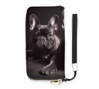 HETVBNS French Bulldog Wallet, Elegant Wristlet Wallet with Multi-Card Slots, PU Leather Long Purse for Women, Men