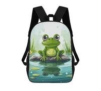 HETVBNS Frog in A Pond Backpack for Women Men, Durable 600D Polyester Bookbag with Large Capacity, Lightweight 17 Inch Laptop Backpack Minimalism Casual Daypack for Work, Travel