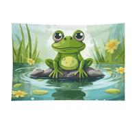 HETVBNS Frog in A Pond Tapestry Wall Hanging - 60"x90" Aesthetic Tapestries Soft Polyester Wall Art Decor Large Tapestry for Bedroom Living Room Dorm Backdrop, Hanging Kit Included