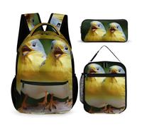 HETVBNS Funny Bird Backpack Set 3 Piece, Durable Backpack Insulated Lunch Bag Portable Pencil Case for Men Women