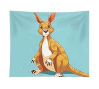 HETVBNS Funny Cartoon Kangaroo Zoo Tapestry Wall Hanging - 50"x60" Aesthetic Tapestries Soft Polyester Wall Art Decor Large Tapestry for Bedroom Living Room Dorm Backdrop, Hanging Kit Included