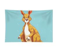 HETVBNS Funny Cartoon Kangaroo Zoo Tapestry Wall Hanging - 60"x90" Aesthetic Tapestries Soft Polyester Wall Art Decor Large Tapestry for Bedroom Living Room Dorm Backdrop, Hanging Kit Included