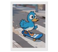 HETVBNS Funny Duck Diamond Painting Kits for Adults, Full Round Drill DIY Diamond Art for Beginners, 5D Gem Art and Crafts for Home Wall Decor 12"x16"