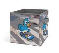 HETVBNS Funny Duck Storage Bins 10.6 Inch, Oxford Fabric Foldable Storage Cube Organizer Basket with Handles, Fabric Bins for Closet Shelves, Toys, Clothes, Books, Bedroom