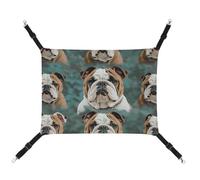 HETVBNS Funny English Bulldog Pet Hammock for Cats & Dogs, Soft Breathable Canvas Hanging Hammock with Adjustable Straps, Comfortable & Durable Hanging Bed for Small to Medium Pets