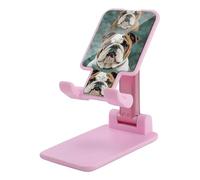 HETVBNS Funny English Bulldog Phone Stand for Desk - Adjustable & Foldable Tablet Stand Portable Cell Phone Stand Holder Compatible with 4-13" Smartphones, Tablets
