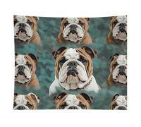HETVBNS Funny English Bulldog Tapestry Wall Hanging - 50"x60" Aesthetic Tapestries Soft Polyester Wall Art Decor Large Tapestry for Bedroom Living Room Dorm Backdrop, Hanging Kit Included