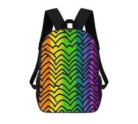 HETVBNS Gay Pride Rainbow Pattern Backpack for Women Men, Durable 600D Polyester Bookbag with Large Capacity, Lightweight 17 Inch Laptop Backpack Minimalism Casual Daypack for Work, Travel