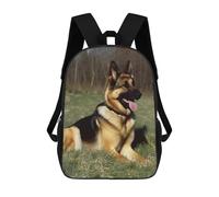 HETVBNS German Shepherd Dog Backpack for Women Men, Durable 600D Polyester Bookbag with Large Capacity, Lightweight 17 Inch Laptop Backpack Minimalism Casual Daypack for Work, Travel